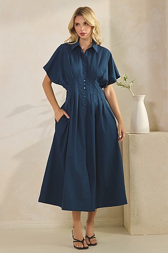BUTTON DOWN SHIRT MAXI DRESS